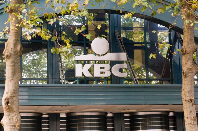 The Belgian bank KBC headquarters in the center of Brussels on October 27, 2008. KBC became on October 27 the latest Belgian bank to get its capital shored up by the Belgian state, which is to pump 3.5 billion euros (4.4 billion USdollars) into the group