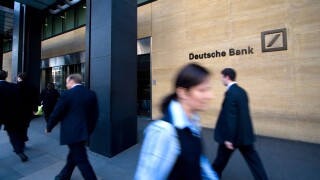 Exterior shot of Deutsche Bank, London Wall, London.