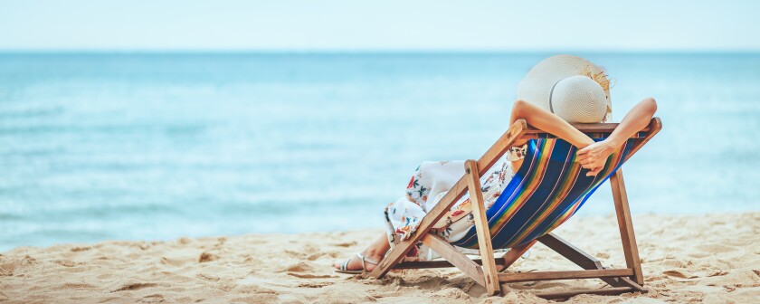 Woman on beach in summer
