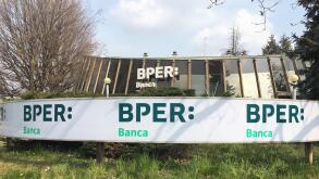 Milan, Italy BPER Banca the Modenese credit institution replaced the UBI bank from 22 February 2021 In the photo: BPER Banca nuova isnegne