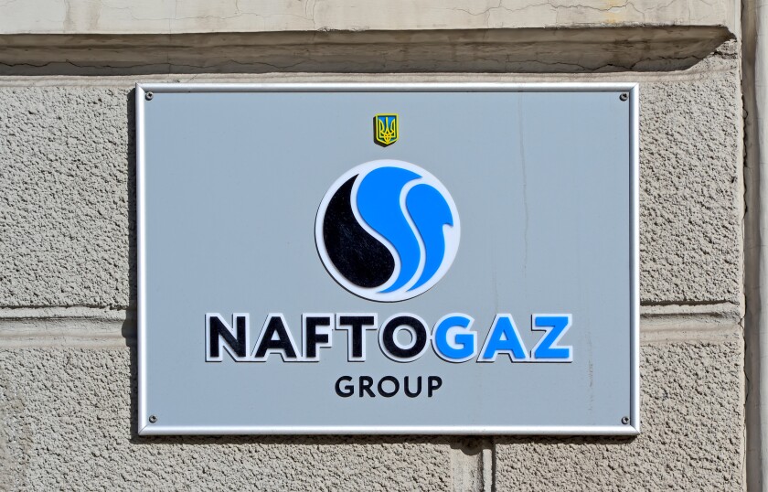 KIEV, UKRAINE - FEB 21: new rebranded Naftohaz Ghroup (formely N