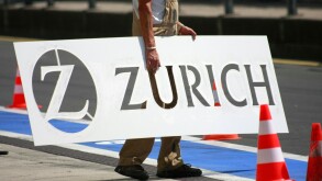 Advertisement of Zurich insurance company, Nuerburgring, Germany.
