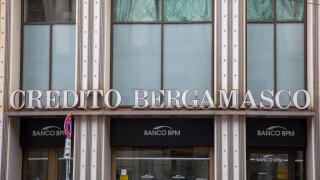 milan,  Italy - 11 07 2023 : Banco BPM credito bergamasco Italian bank merger of Banco Popolare and Banca Popolare di Milan