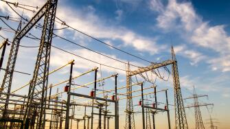 Umspannwerk der Amprion GmbH in Lambsheim, Rheinland-Pfalz