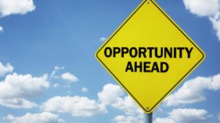 Opportunity ahead road sign