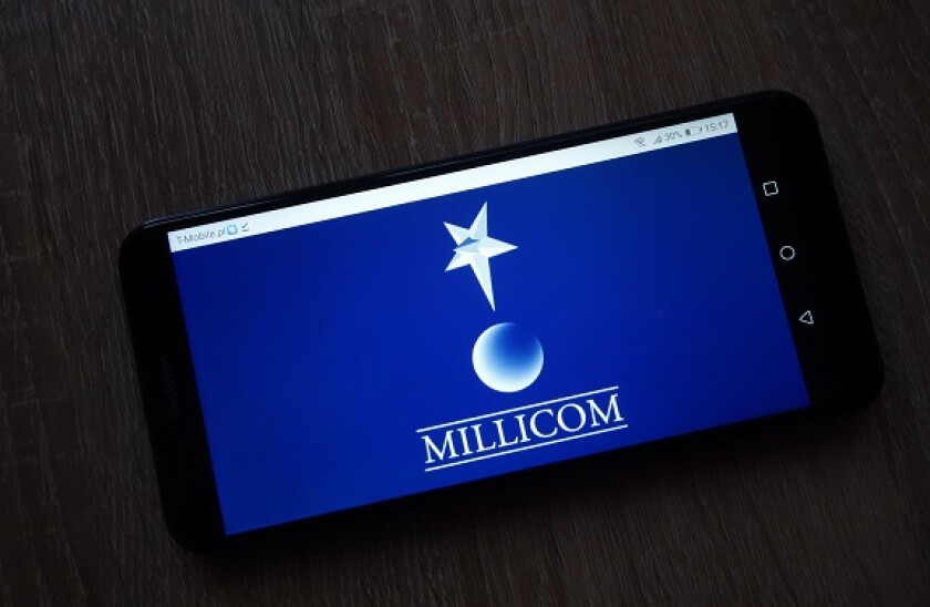 Millicom International Cellural SA logo displayed on smartphone