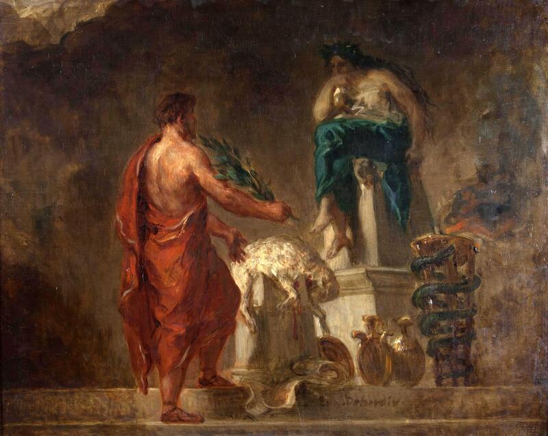 Eugene Delacroix -  Lycurgus Consulting the Pythia