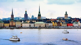Stockholm, Sweden cityscape from the port.