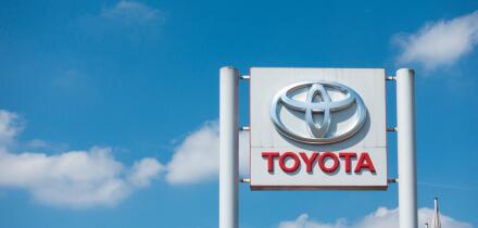Sign outside a Toyota dealership