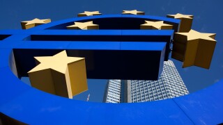 The Euro sign, the official currency of the Eurozone in the European Union. Photo:Jeff Gilbert