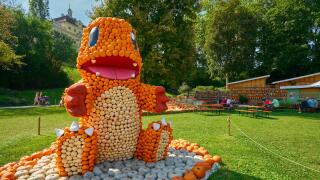 Artistic composition at Pumpkin Festival in Ludwigsburg Palace park, Germany