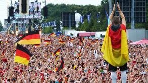 Welcome party of the German Nationalteam, the new Football World Champion, at the Brandenburger Tor in Berlin, Bastian Schweinsteiger.