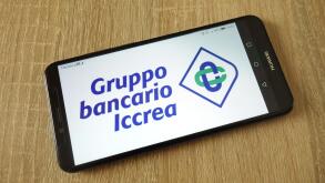 Gruppo Bancario Iccrea logo displayed on smartphone