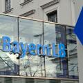 FILE - In this Dec. 1, 2008 file photo, the company logo of the BayernLB bank is seen at the headquarters in Munich, southern Germany. Prosecutors searched the offices of German bank BayernLB on Wednesday Oct. 14, 2009, as part of an investigation of a fo