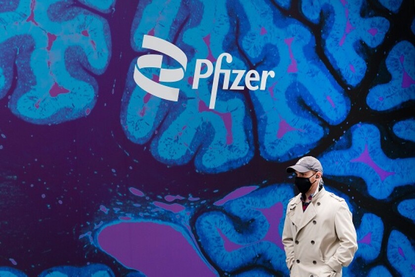 Pfizer HQ in 2021 from Alamy 18May23 575x375