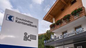 Samnaun, Switzerland - September 28, 2021: A bank Graubundner Kantonalbank in Samnaun
