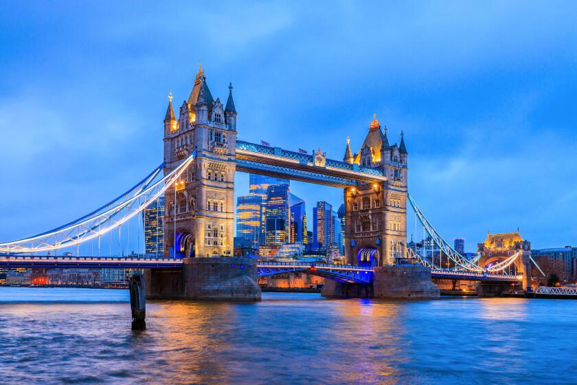 London, United Kingdom. Tower Bridge and skyline of London.