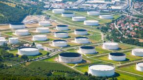Oil tanks in industrial zone near Trieste, Italy