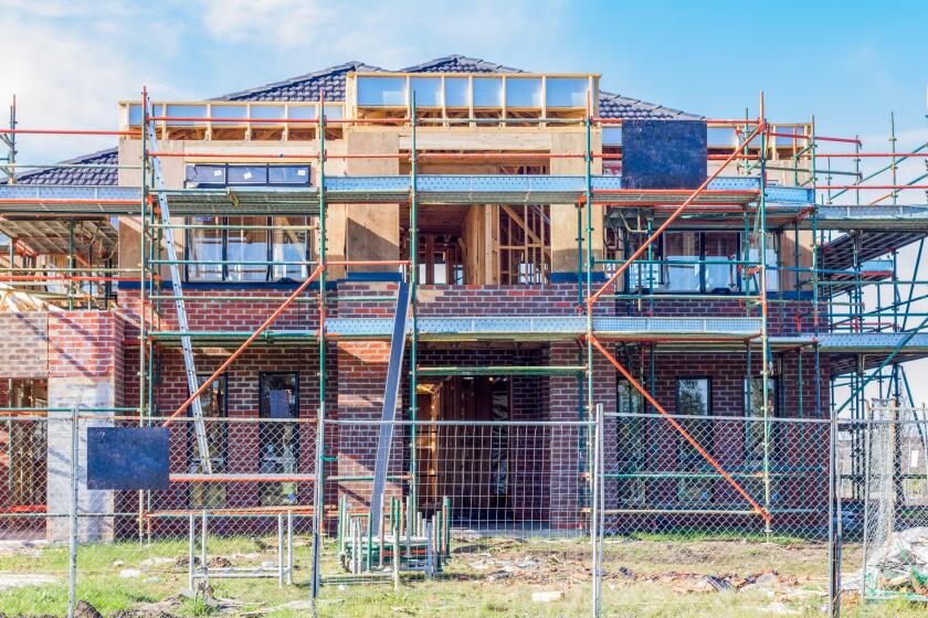 Modern home under construction in Melbourne, Victoria, Australia