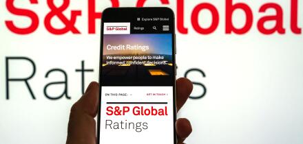 S and P Global Ratings displayed on mobile device