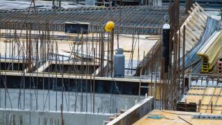 Many details of empty construction site area