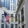 Chicago, USA - August 2022:  Financial district of the Loop, with Board of Trade Building and the Federal Reserve Bank of Chicago