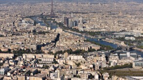 Paris aerial caption, view from a helicopter flight