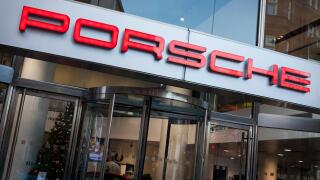 Porsche dealership on Berkeley Square in Mayfair, London