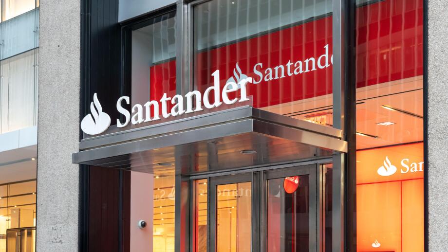 New York City, USA - August 18, 2022: A Banco Santander office in New York City, USA.