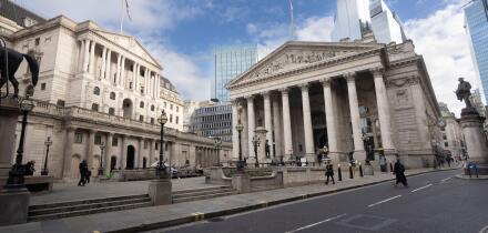 The Bank of England and the Royal Exchange, city of London, England