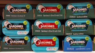 Tinned sardines at Tesco, UK