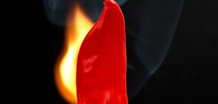 chili pepper on fire