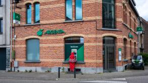 Diegem, Flanders, Belgium - June 8, 2024 - Argenta bank and insurance agency with ATM