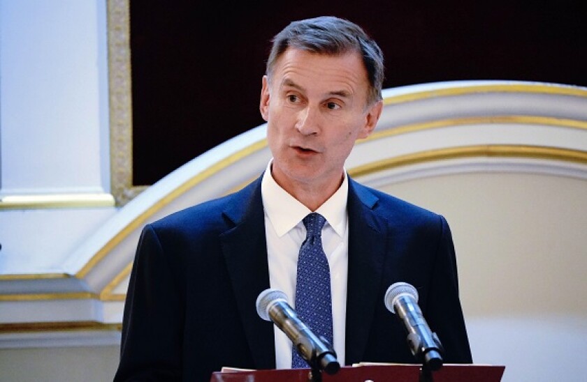 Chancellor of the Exchequer Jeremy Hunt speaking at the City of London Financial and Professional Services Dinner at Mansion House in London. Picture date: Monday July 10, 2023.