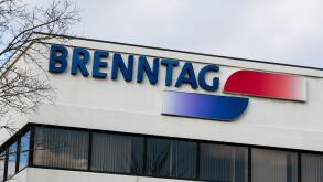 A logo sign outside of a facility occupied by Brenntag North America in Reading, Pennsylvania on February 26, 2017.