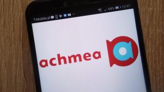 Achmea Holding BV logo displayed on a modern smartphone