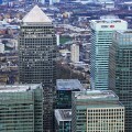 aerial view of Canary Wharf, East London E14