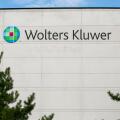 A logo sign outside of a facility occupied by Wolters Kluwer in Frederick, Maryland on August 30, 2015.