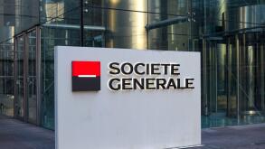 FEBRUARY 2022 - LA DEFENSE - FRANCE: view on the Societe Generale signboard