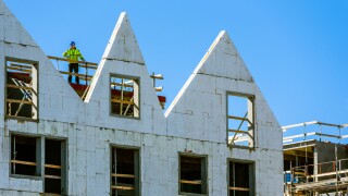 Builder at building site in Kalmar city