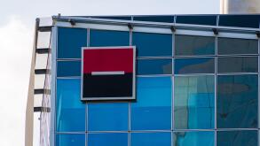 Puteaux, France - November 12, 2020: Logo of Societe Generale, French bank headquartered in Paris-La Defense