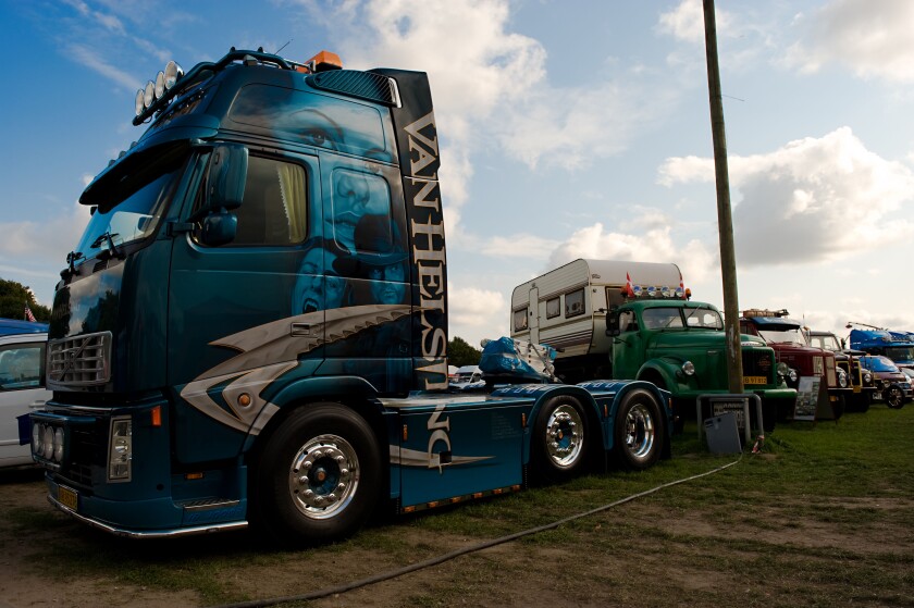 Volvo truck decorated as a tribute to Van Helsing. Image shot 2008. Exact date unknown.