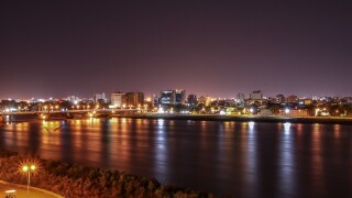 Panorama, Khartoum by night, Sudan, Nile, River Nile, Water, Skyline