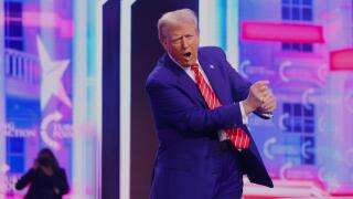 PHOENIX, ARIZONA, USA - 22 December 2024 - President-elect of the United States, Donald Trump addresses attendees at the 2024 AmericaFest at the Phoen