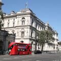 Government Treasury building on corner of Great George Street and Whitehall, London, UK