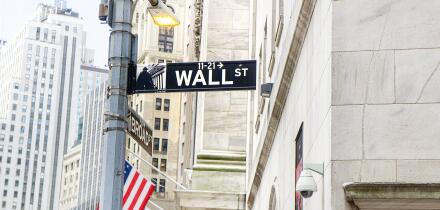 Wall and Broad Street Signs, New York City, New York, USA