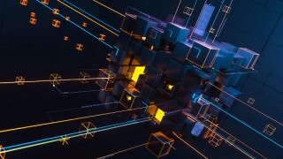 Blockchain technology concept. 3D illustration