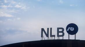 BELGRADE, SERBIA - AUGUST 1, 2018: NLB Bank Group logo on their main office for Serbia. NLB Group, formerly Ljubljanska Banka, is a Slovenian bank & f