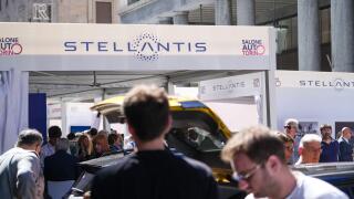 Turin, Italy - September 13, 2024: Open-air stand of Stellantis, one of the world's leading car manufacturers, at the Turin Motor Show