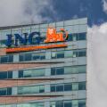 Amsterdam, Netherlands. June 27, 2015. Logo of ING bank at De Entree building